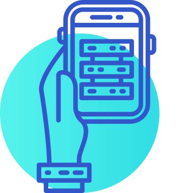 Cep telefonlu akıllı telefon. Basit vektör illüstrasyonu