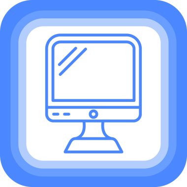 bilgisayar ekranı simgesi, vektör illüstrasyonu beyaz arkaplanda izole edildi