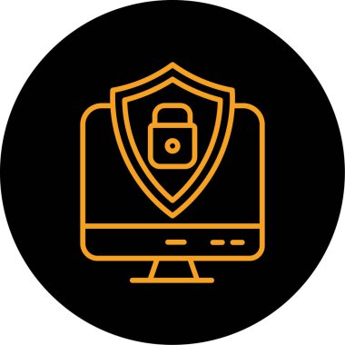 dizüstü bilgisayar güvenlik simgesi vektör çizimi çizimi