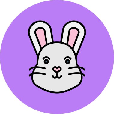 Şirin tavşan simgesinin vektör çizimi