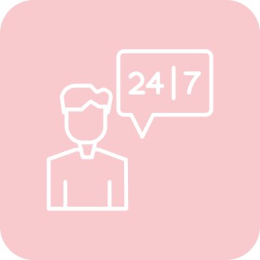 Müşteri servisi renk simgesi, vektör illüstrasyonu