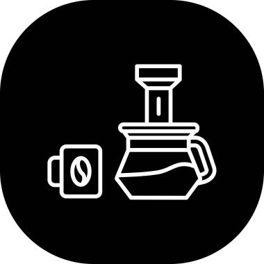 Eşsiz kahve öğütücü makine vektör simgesi