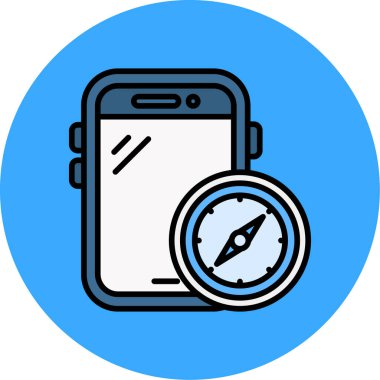 Pusula simgesini, basit vektör çizim