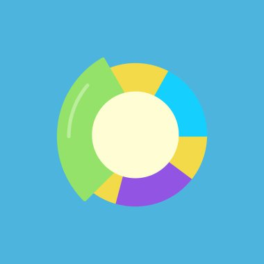 Pasta grafiği simgesi. Vektör çizimi. pasta grafiği