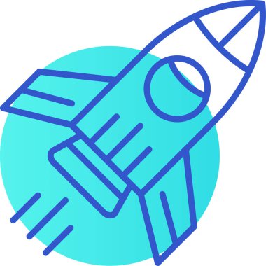 Roket. Web simgesi basit illüstrasyon