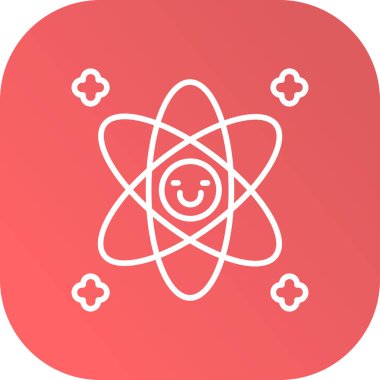 Atomla birlikte uzun bir gölge vektör çizgisi çizgisi çizimi