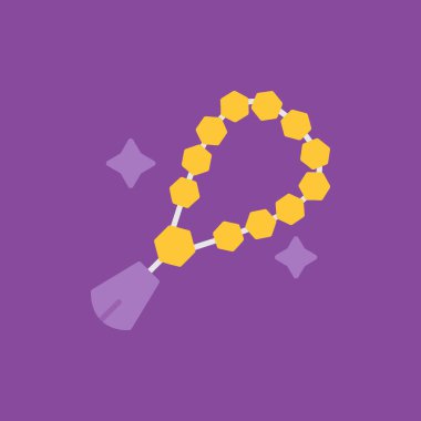 Beyaz arka planda izole edilmiş düz bir kolye simgesi. Mücevher sembolü çizimi.