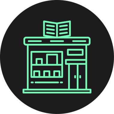 Benzersiz kütüphane vektörü simgesi