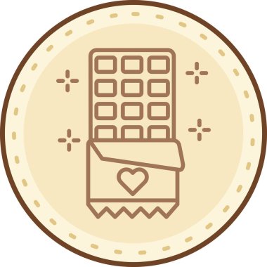 Çikolata. Web simgesi basit illüstrasyon