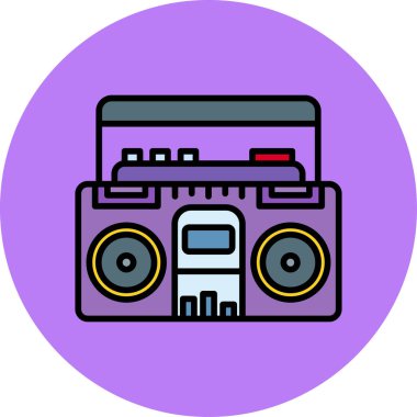 Kaset. Web simgesi basit illüstrasyon