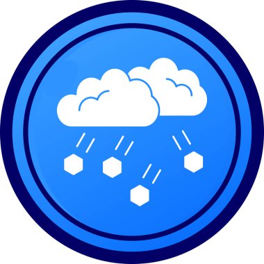 Mavi gökyüzü ile yağmurlu hava dairesel simgesi