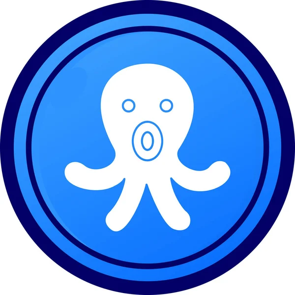 ahtapot simgesi web için izole edilmiş düz stil vektör çizimi