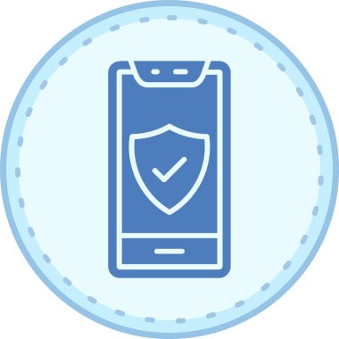 Akıllı telefon ve akıllı telefon vektör illüstrasyon tasarımlı kalkan