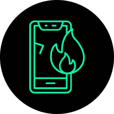 Ateş Vektörü Kabartma Simgesi Tasarımı