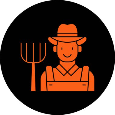 çiftçi ikonu vektör illüstrasyonu