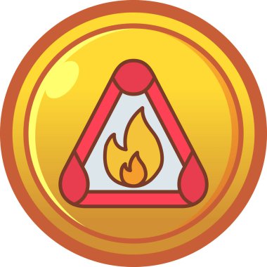 şenlik ateşi ikonu vektör illüstrasyonu