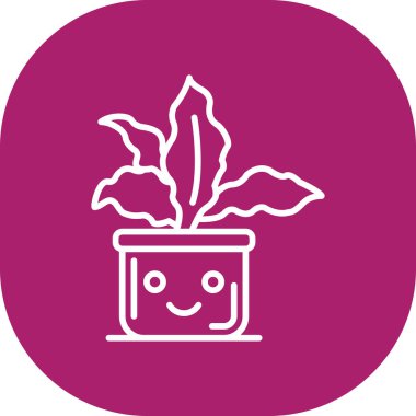 Bir saksı vektör illüstrasyonunda güzel çiçek