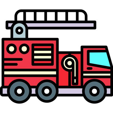 İtfaiye aracı simgesinin vektör çizimi