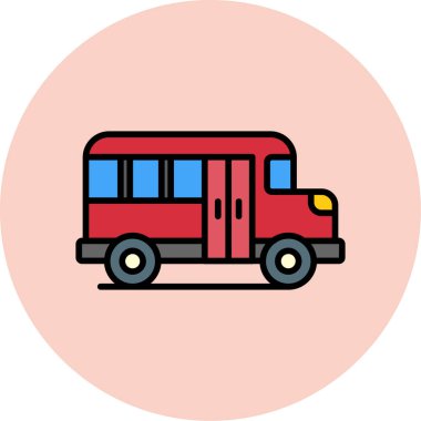 Otobüs. Web simgesi basit illüstrasyon