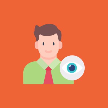 Düz gölgeli insan gözü simgesi