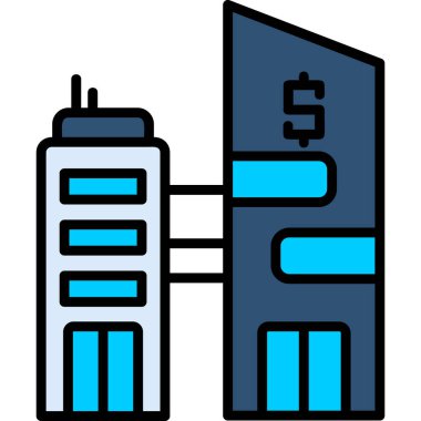 Banka. Web simgesi basit illüstrasyon
