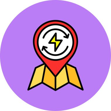 Bir harita simgesinin vektör illüstrasyonu