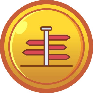 Kırmızı ve sarı ikonun vektör illüstrasyonu