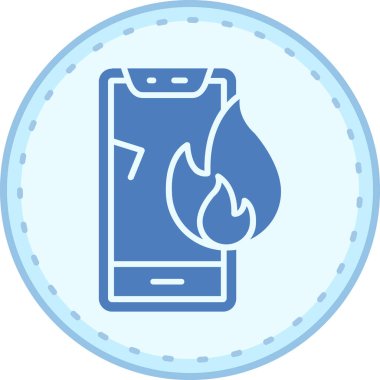 Ateş simgesine sahip akıllı telefon, vektör illüstrasyon tasarımı