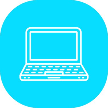 Soyut arkaplanda dizüstü bilgisayar simgesi izole edildi