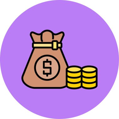 Dolar sikkeleri simgesi. özet para vektör illüstrasyon rengi düz izole