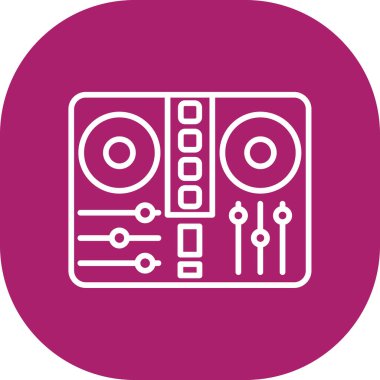 DJ 'lik. Web simgesi basit illüstrasyon