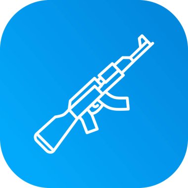 Düz dizaynlı kişisel saldırı tüfeği simgesi