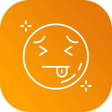 Beyaz arkaplanda izole edilmiş dil simgesi olan renk gülümsemesi. Gülümseyerek mutlu bir ifade. Gülümse. Değişken rastgele dinamik şekiller. vektör illüstrasyonu