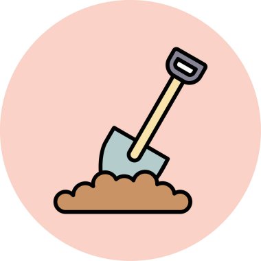 Çizgi film kürek simgesinin vektör çizimi