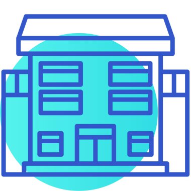 Bina. Web simgesi basit illüstrasyon