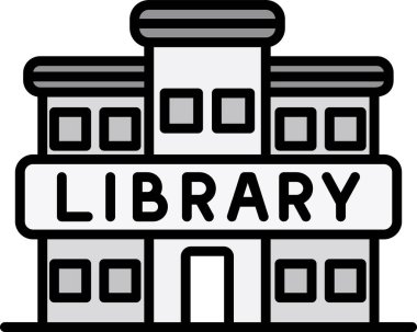 kitaplık eğitim simgesi ana hat biçiminde