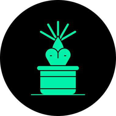 Bir kap kabartma vektör simgesindeki eşsiz bitki