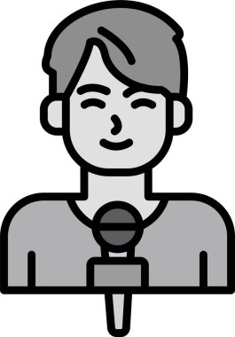 Mikrofon. Web simgesi basit illüstrasyon