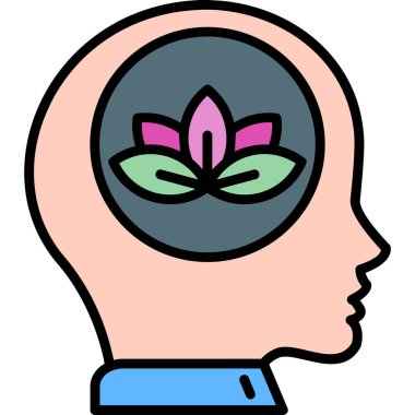 beyin ikonu vektör illüstrasyonu