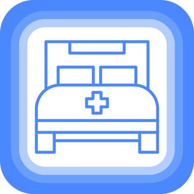 Hastane yatağı. Web simgesi basit illüstrasyon