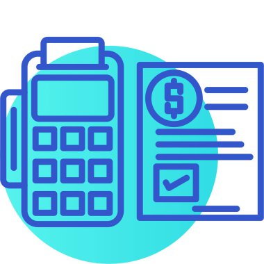 Hesap makinesi para simgesi ile dolu - taslak biçimi