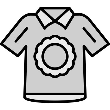 Kumaş kumaş gömlek simgesi ana hatlarda