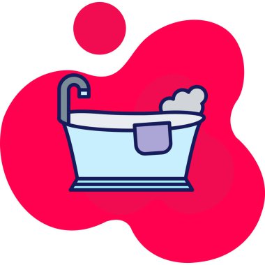 Banyo havuzu ikonu. Web için havza vektör simgelerinin özet çizimi