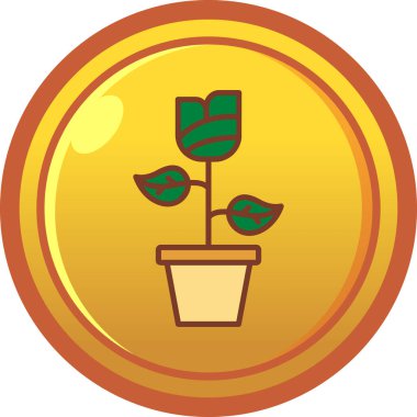 Bozuk para vektörü simgesi olan bitki