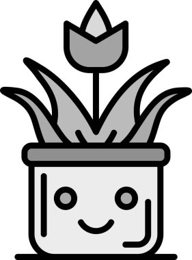 Saksı dikin. Basit illüstrasyon