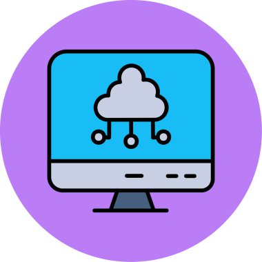 bulut hesaplama simgesi, vektör illüstrasyon tasarımı