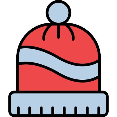 Kış şapka kutsal kişilerin resmi, vektör çizim