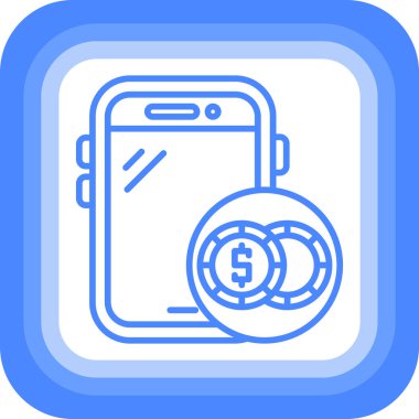 Dolar parasıyla akıllı telefonun vektör çizimi