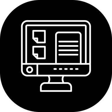 Bilgisayar. Web simgesi basit tasarım