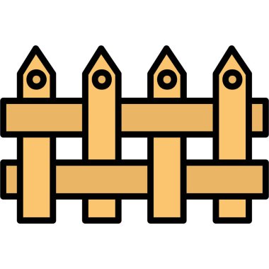 çit vektörü renk dış hat vektörü